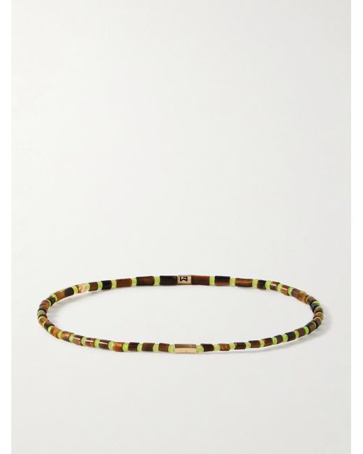 Luis Morais Natural Gold Multi-stone Beaded Bracelet for men