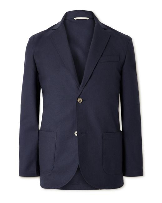 De Bonne Facture Blue Essential Unstructured Wool Suit Jacket for men