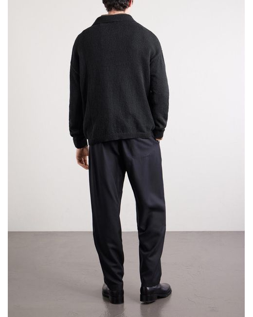 A Kind Of Guise Blue Marabou Knitted Organic Cotton Polo Shirt for men