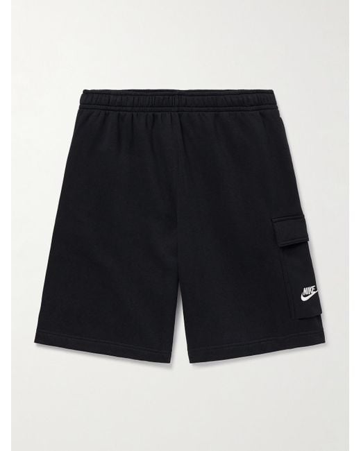 Shorts cargo a gamba larga in jersey di misto cotone Sportswear Club di Nike in Black da Uomo