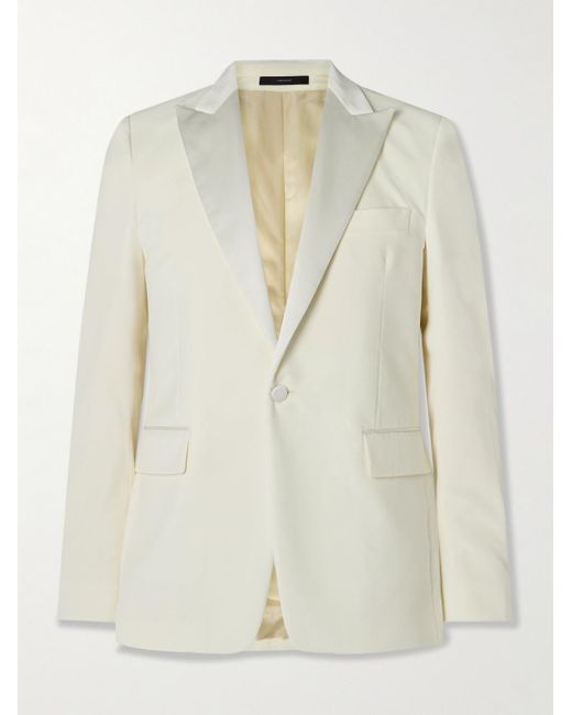 Paul Smith White Satin-Trimmed Cotton-Velvet Tuxedo Jacket for men