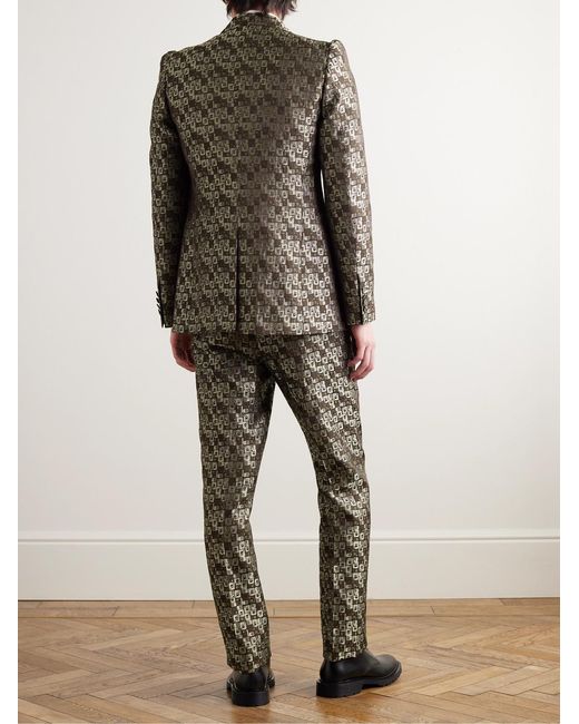 Dries Van Noten Gray Slim-Fit Metallic Jacquard Tuxedo for men