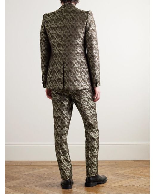Dries Van Noten Gray Slim-fit Metallic Jacquard Tuxedo for men