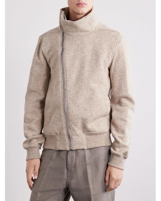 Rick Owens Natural Bauhaus Wool And Cotton-Blend Zip-Up Sweater for men