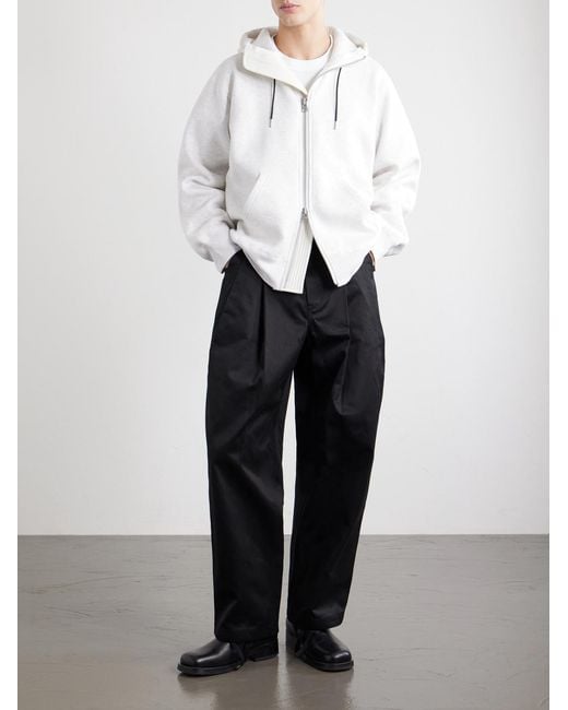 Sacai White Cotton-Jersey Zip-Up Hoodie for men
