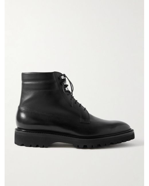 John Lobb Black Alder Leather Boots for men