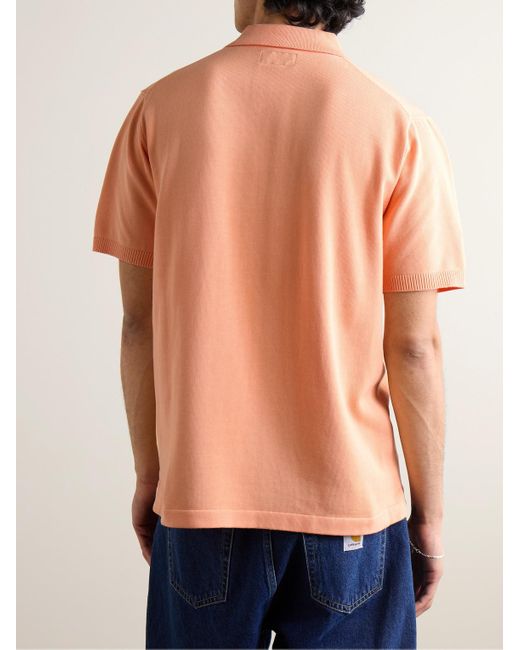 Beams Plus Orange Cotton Polo Shirt for men