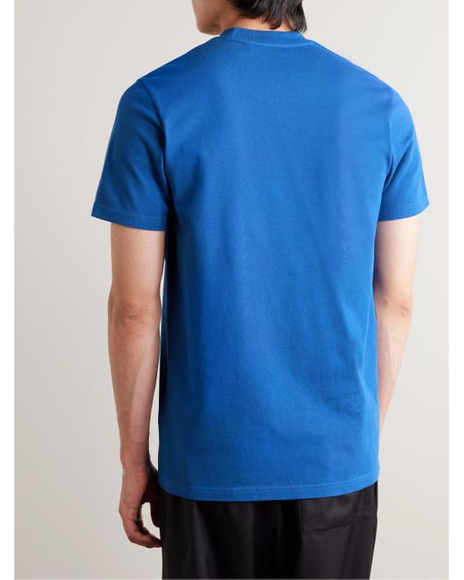 Moncler T-Shirt aus Baumwoll-Jersey mit Logoapplikation in Blue für Herren