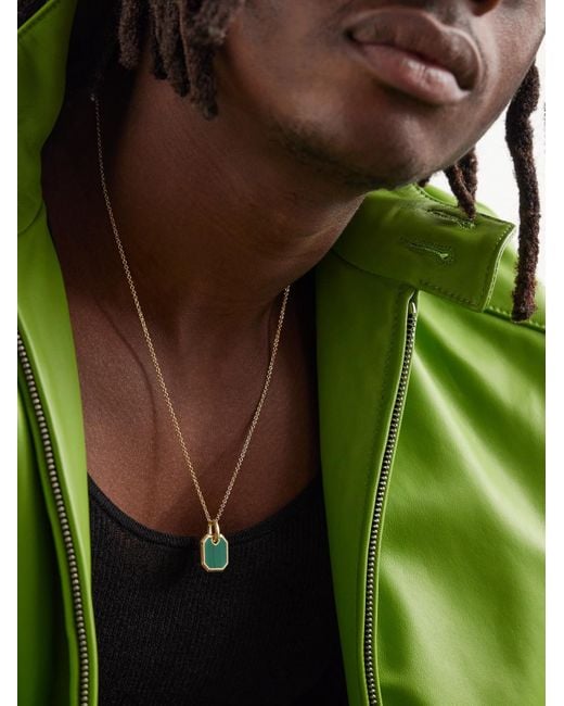 David Yurman Black Roman 18-Karat Malachite Pendant for men