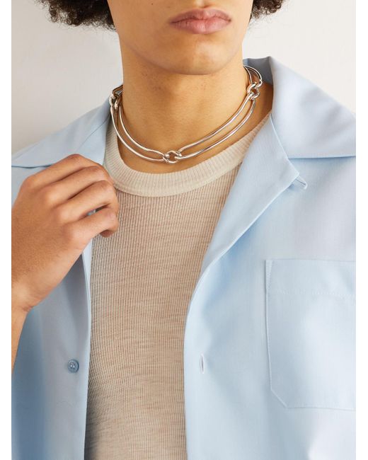 MAOR Black Unity Link Sterling Necklace for men