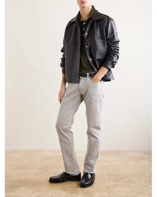 Peter Millar Gray Fairfield Straight-leg Garment-dyed Jeans for men