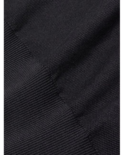 Loro Piana Black Slim-Fit Cotton And Silk-Blend Piqué T-Shirt for men