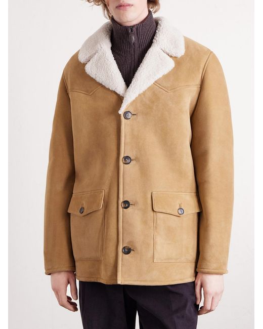 Nili Lotan Natural Goshen Shearling Coat for men