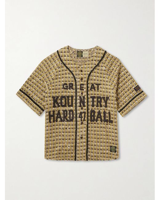 Kapital Metallic Great Kountry Appliquéd Tweed Shirt for men