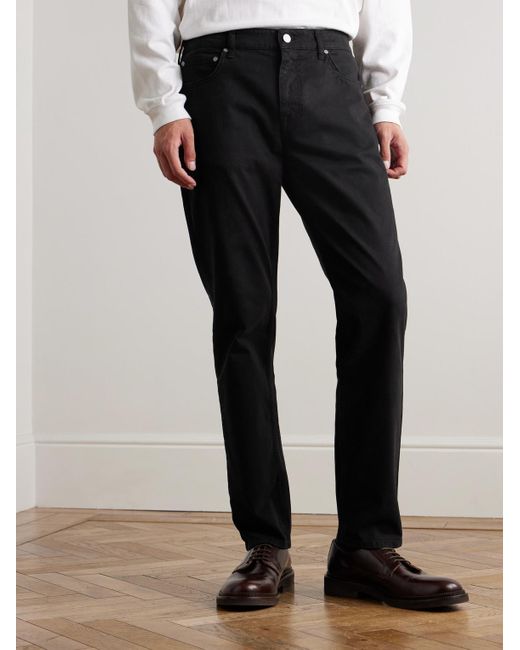 NN07 Black Tony 1923 Straight-Leg Garment-Dyed Organic Cotton-Blend Twill Trousers for men
