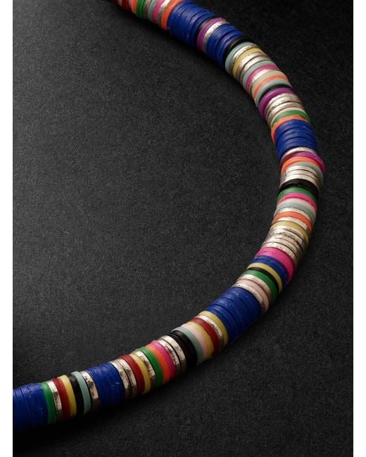 Malli Sterling And Cord Beaded Bracelet di MAOR in Black da Uomo