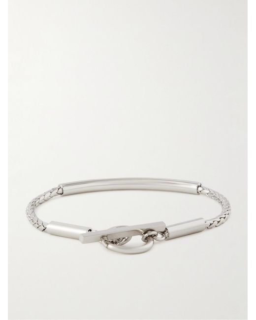 Saint Laurent Natural Logo-engraved Silver-tone Chain Bracelet for men