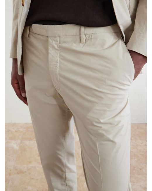 Boglioli Natural Straight-Leg Cotton-Blend Suit Trousers for men