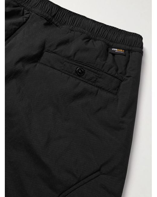 Stone Island Black Straight-Leg Padded Cordura Nylon-Ripstop Trousers for men