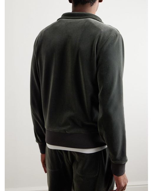 Tom Ford Black Cotton-blend Velour Track Jacket for men