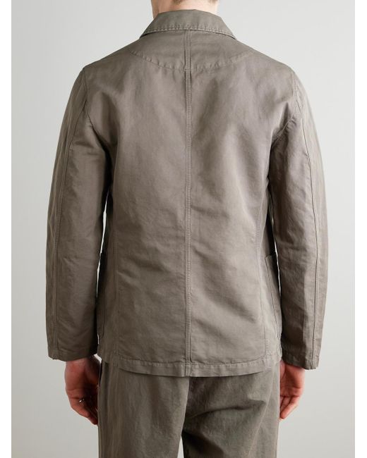 Mr P. Brown Unstructured Garment-Dyed Organic Cotton And Linen-Blend Suit Jacket for men
