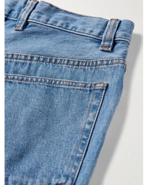 A.P.C. Blue Oakland Straight-leg Frayed Denim Shorts for men