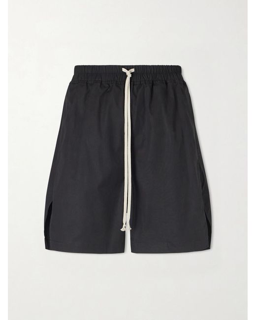 Rick Owens Black Straight-leg Cotton-blend Poplin Shorts for men