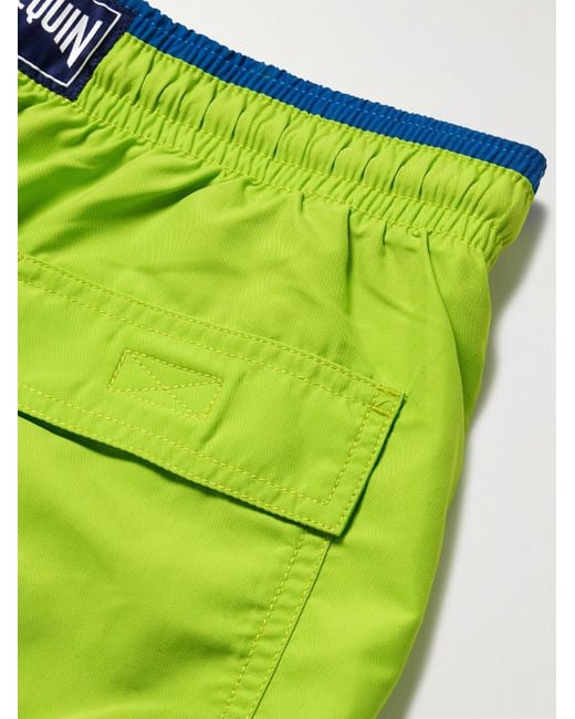 Vilebrequin Green Moka Straight-Leg Mid-Length Econyl Swim Shorts for men