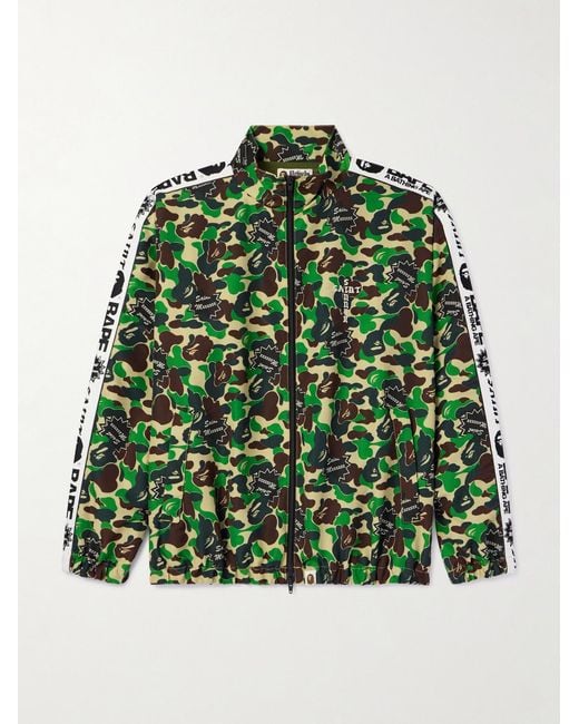 SAINT Mxxxxxx Green Bape Camouflage-Print Twill Zip-Up Jacket for men