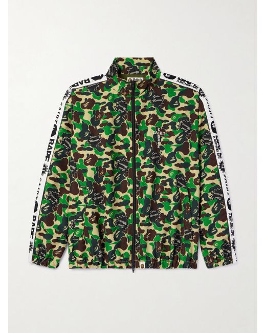 SAINT Mxxxxxx BAPE® Jacke aus Twill mit Reißverschluss und Camouflage-Print in Green für Herren