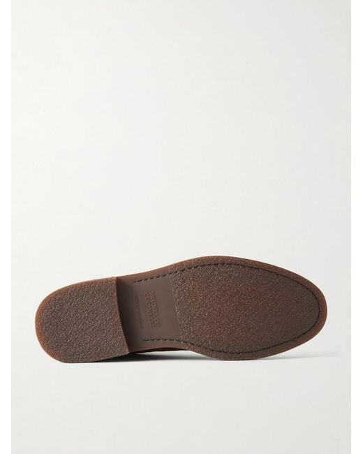 Brunello Cucinelli Brown Suede Lace-Up Boots for men