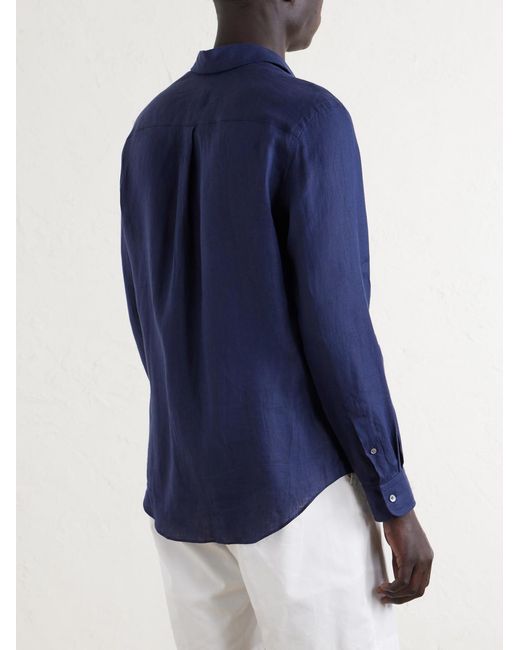 Dunhill Blue Linen Shirt for men