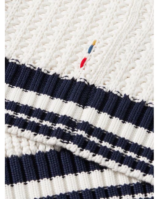 Orlebar Brown White Swift Crocheted Organic Cotton Polo Shirt for men