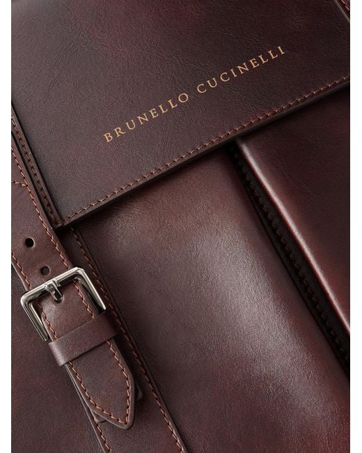 Brunello Cucinelli Brown Leather Briefcase for men
