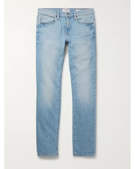 FRAME Blue L'Homme Slim-Fit Stretch-Denim Jeans for men
