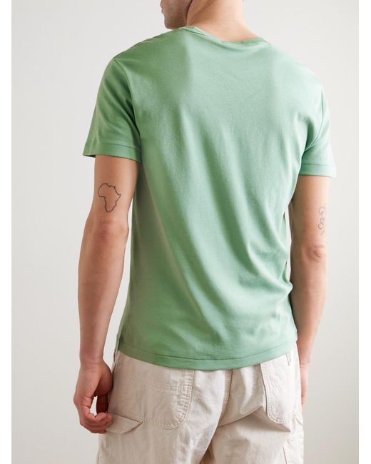 Polo Ralph Lauren Green Logo-Embroidered Cotton-Jersey T-Shirt for men