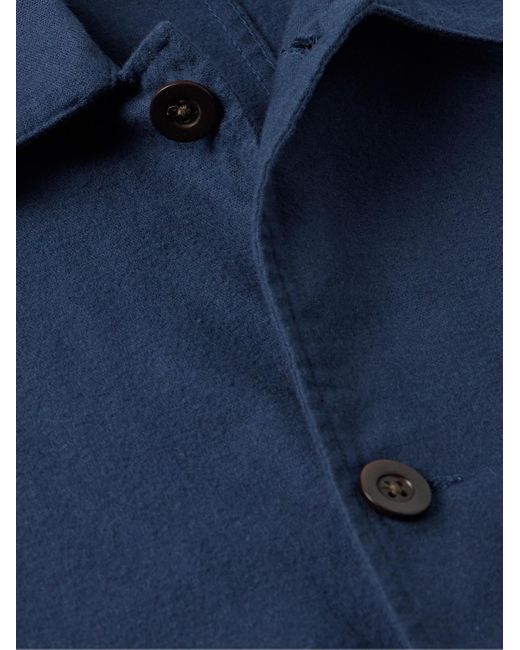 Portuguese Flannel Blue Labura Brushed-cotton Overshirt for men