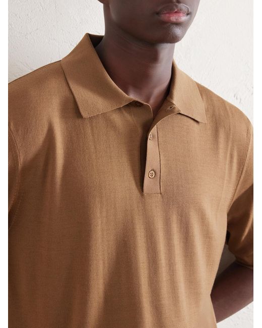 Saint Laurent Natural Wool Polo Shirt for men