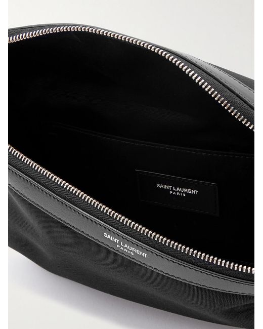 Saint Laurent Black Leather-Trimmed Canvas Belt Bag for men