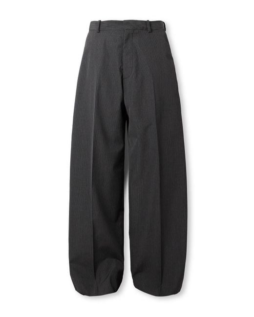 Acne Studios Wide-Leg Pinstriped Twill Suit Trousers in Gray for