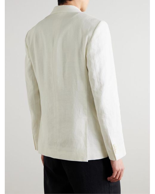 Mr P. Natural Double-Breasted Linen Tuxedo Jacket for men
