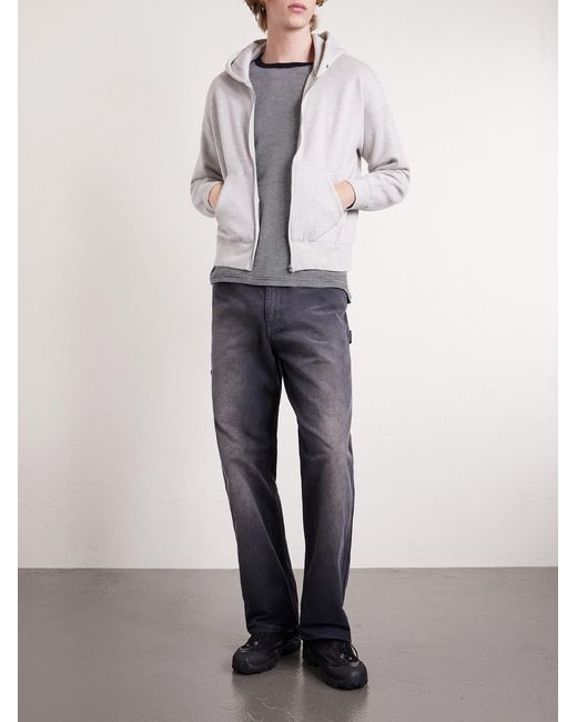 Visvim White Jumbo Wool And Cotton-blend Jersey Zip-up Hoodie for men