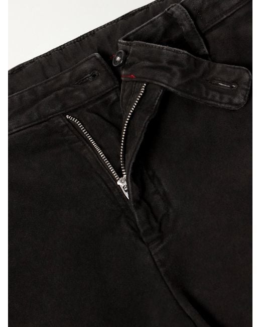 Massimo Alba Black Ionio2 Straight-Leg Cotton Trousers for men