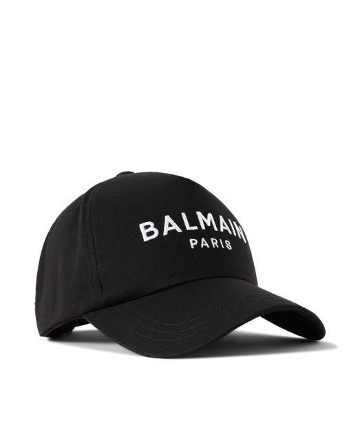 Balmain Black Logo-embroidered Cotton-twill Baseball Cap for men