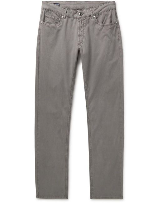 Peter Millar Gray Wayfare Slim-fit Stretch-tm And Cotton-blend Twill Trousers for men