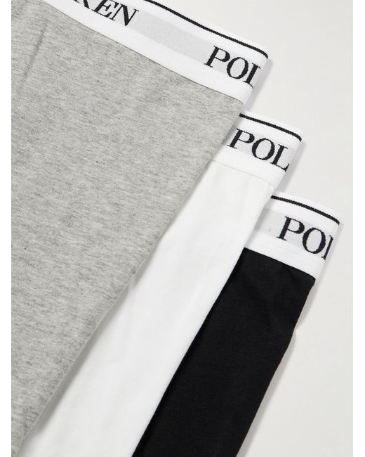 Polo Ralph Lauren Gray Three-pack Stretch-cotton Jersey Boxer Briefs for men