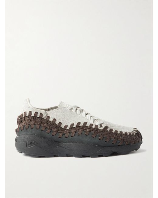 Nike Gray Air Footscape Woven Webbing And Suede Sneakers for men
