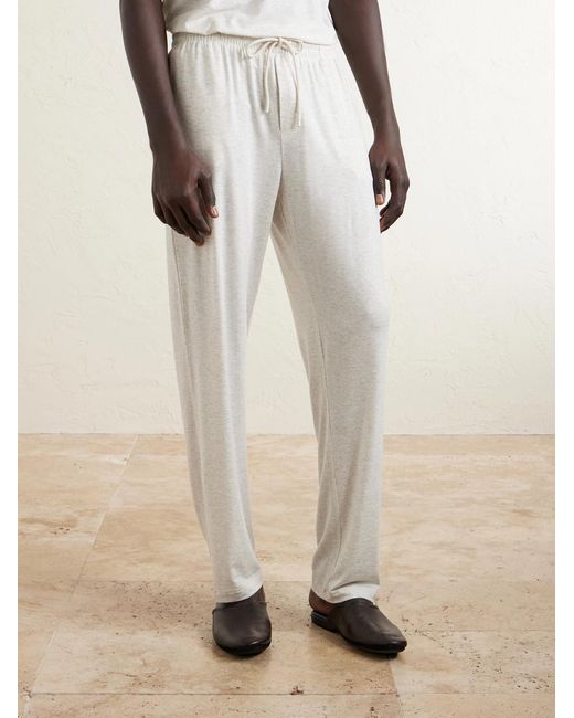 Zimmerli of Switzerland White Tapered-Leg Stretch-Tencel Lyocell Pyjama Trousers for men