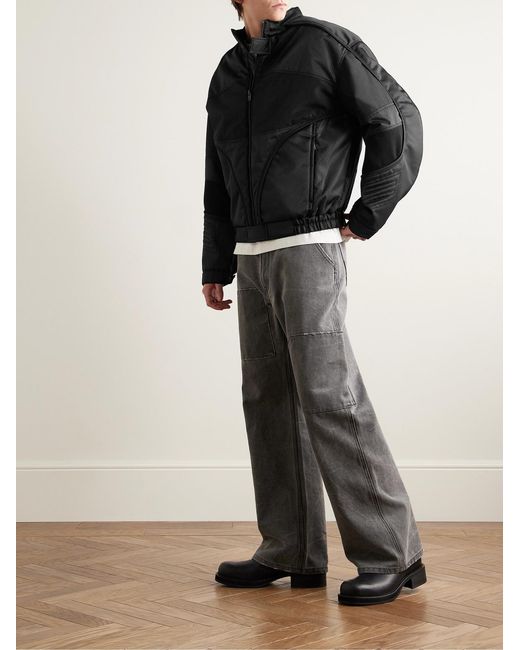 Acne Black Panelled Padded Drill And Canvas Jacket for men