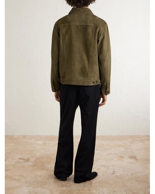 Officine Generale Green Liam Suede Jacket for men